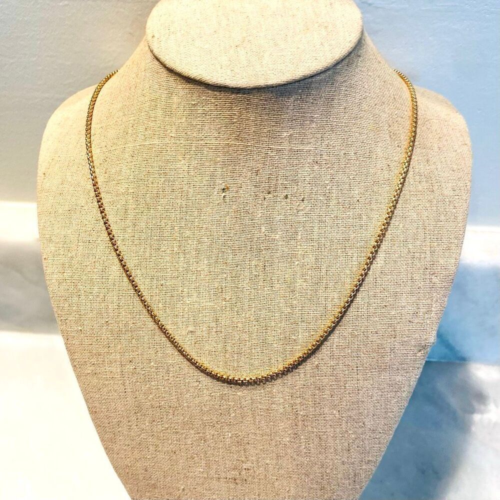 Nwt Effy Lobster Clasp Box Chain Necklace GoldTone Size 24